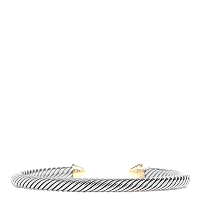 David Yurman Sterling Silver 14K Yellow Gold 5mm Cable Classics Bracelet 3 of 4