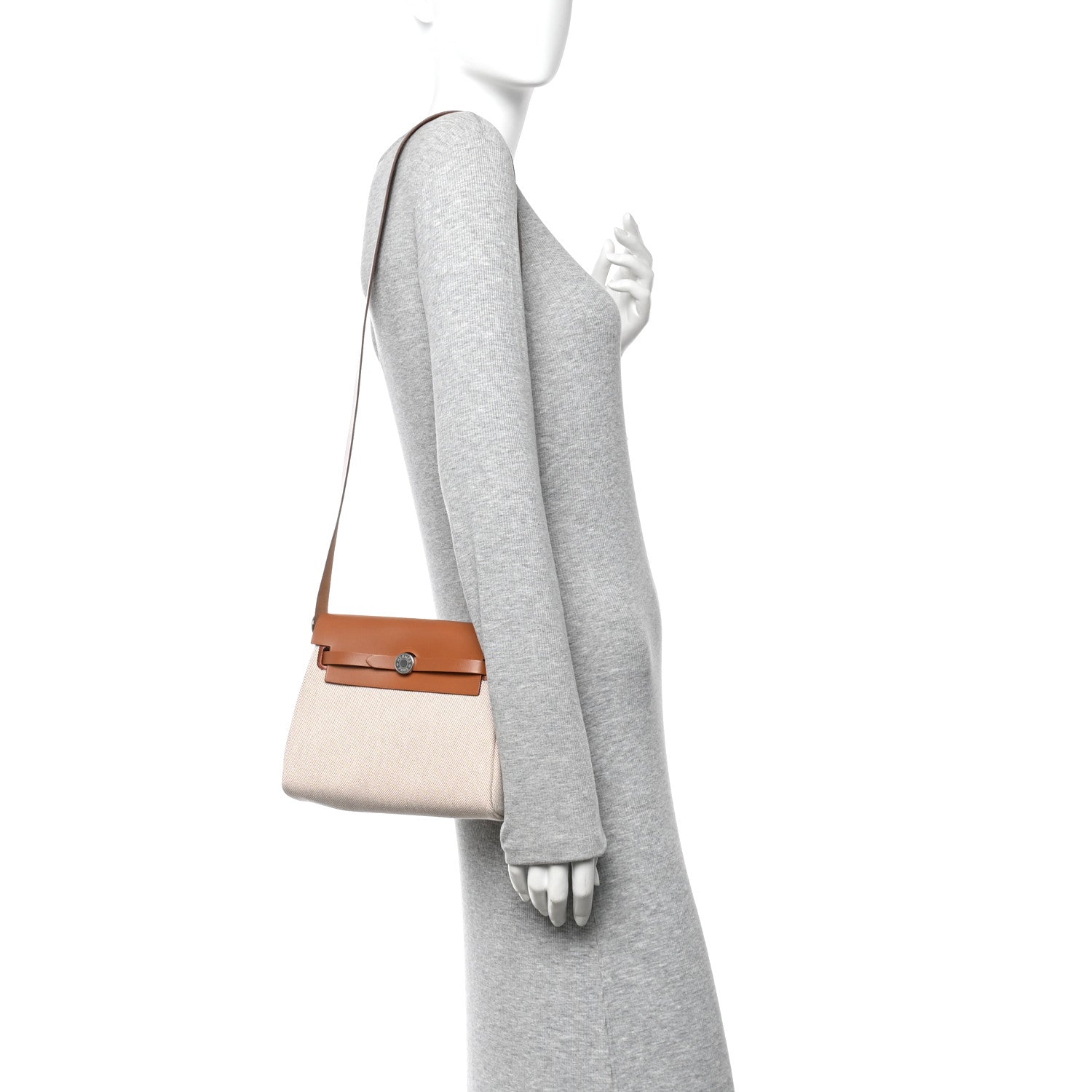 Hermes H Viking Vache Hunter Herbag Zip Retourne 20 Ecru Beige Fauve 2 of 11