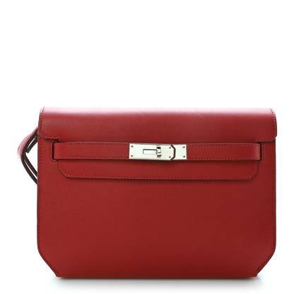 Hermes Evercolor Kelly Depeches 25 Pouch  Rouge Piment 1 of 10