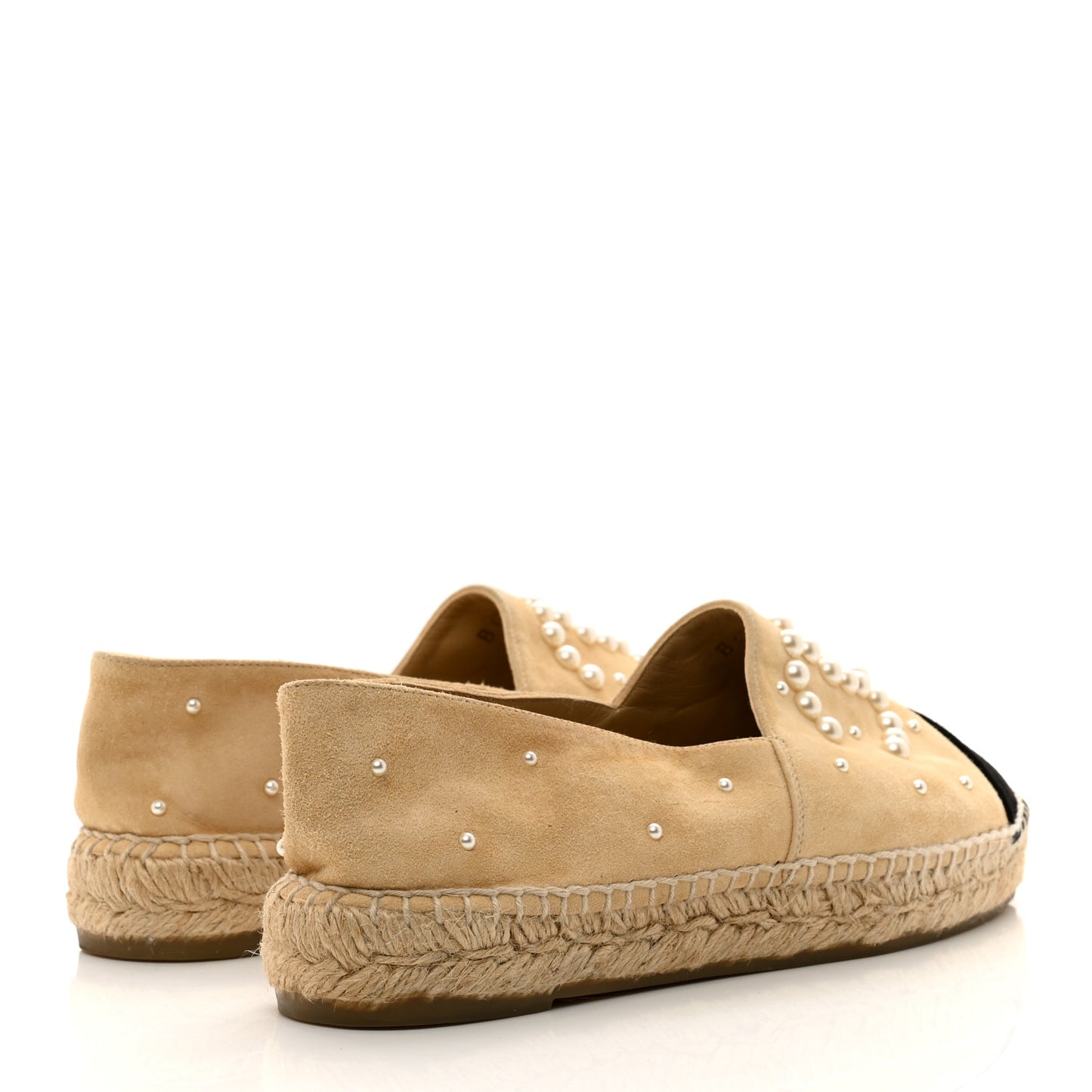 Suede Pearl CC Espadrilles 38 Beige Black