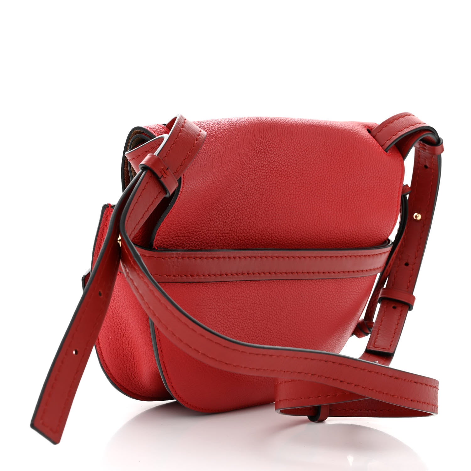 Loewe Grained Calfskin Small Gate Crossbody Bag Scarlet Burnt Red 3 of 9