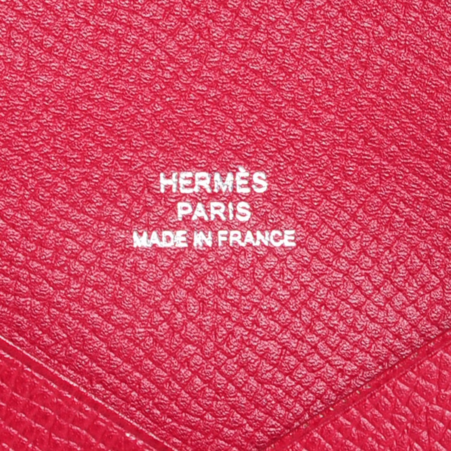Hermes Epsom Calvi Card Case Rubis 7 of 8