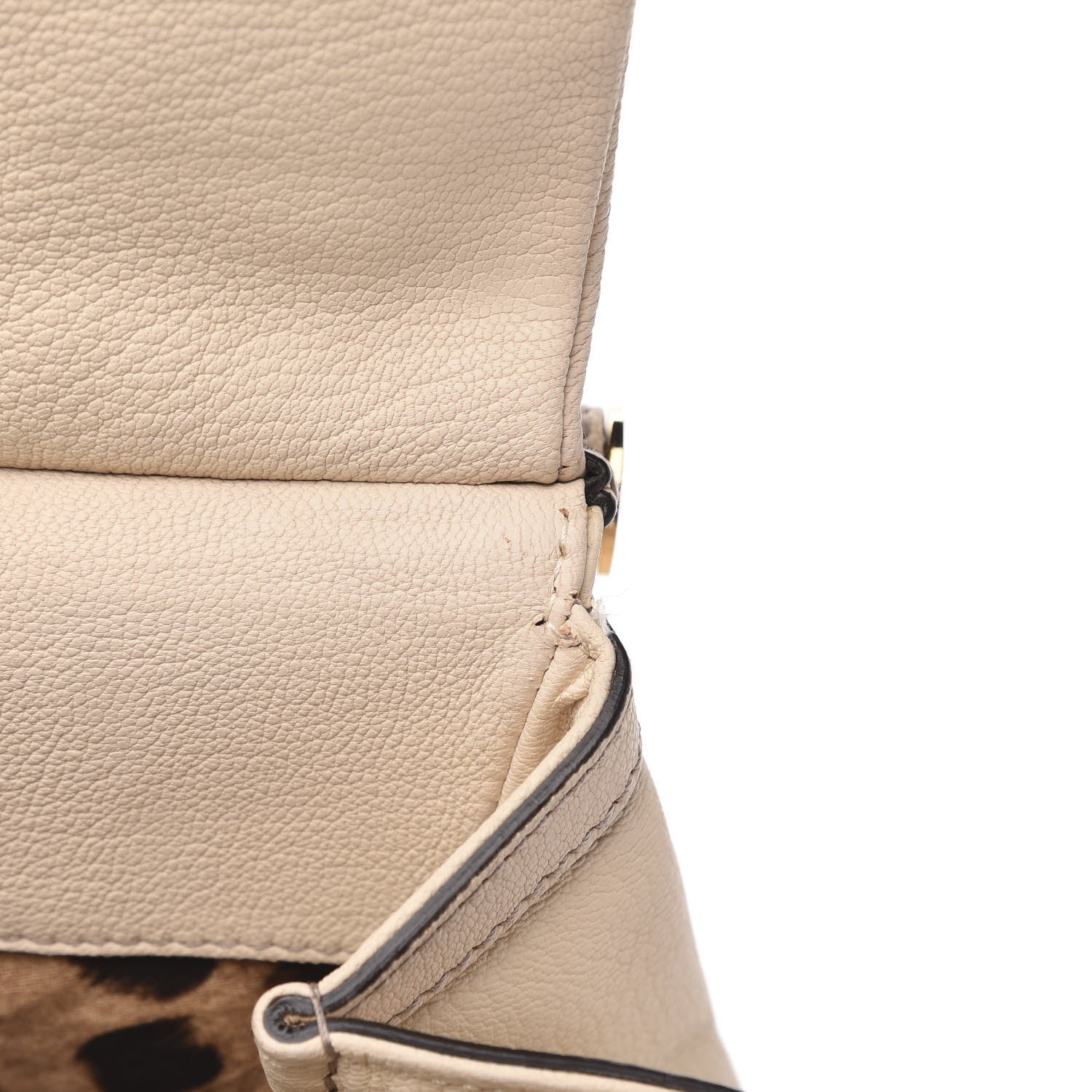 Dolce & Gabbana Goatskin Large Miss Sicily Leopard Heart Satchel Ivory 7 of 16