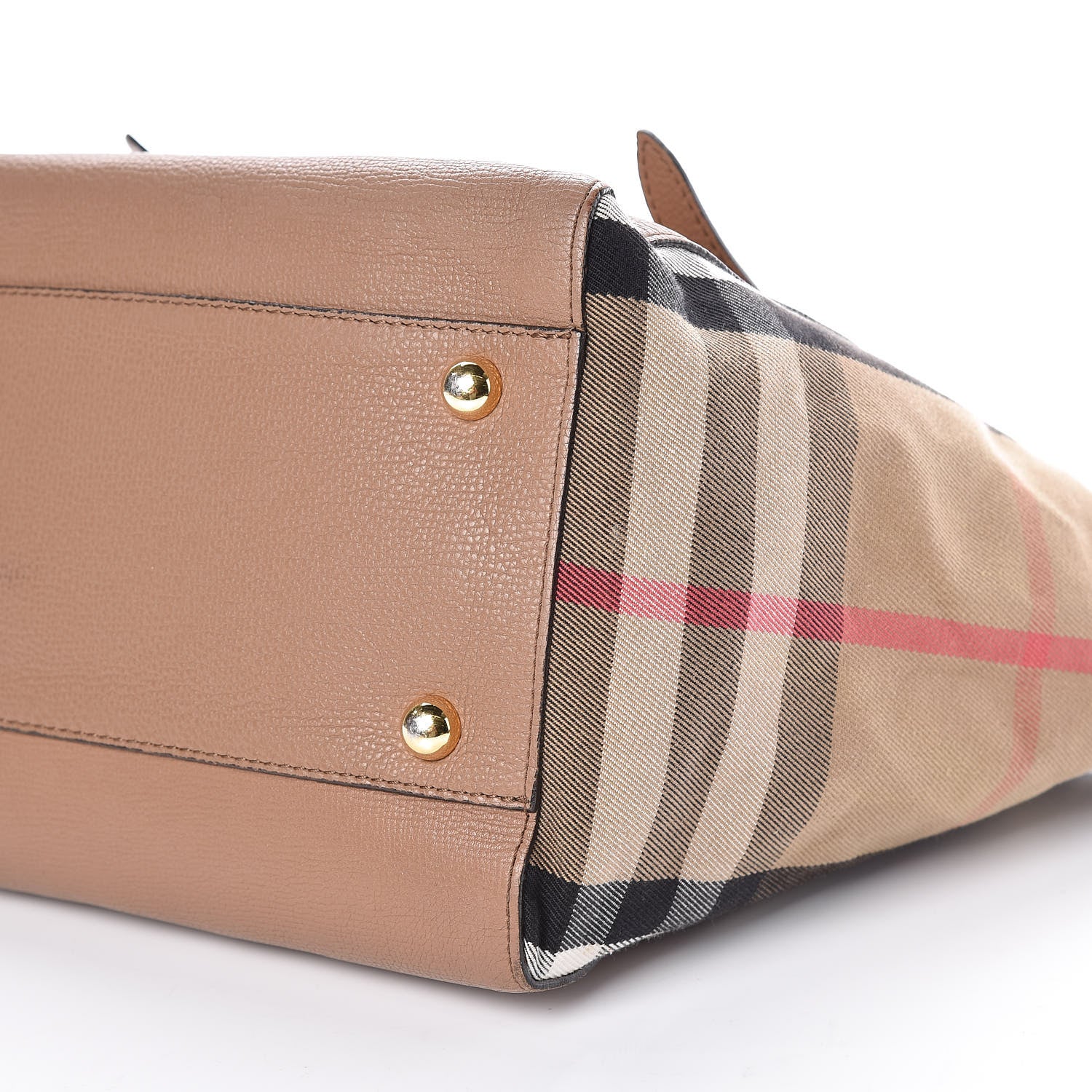 Burberry Grainy Calfskin House Check Small Canterbury Tote Tan 6 of 11