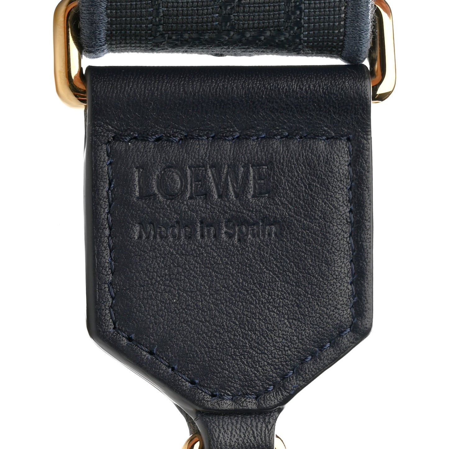 Calfskin Jacquard Snake Anagram Strap Dark Ink