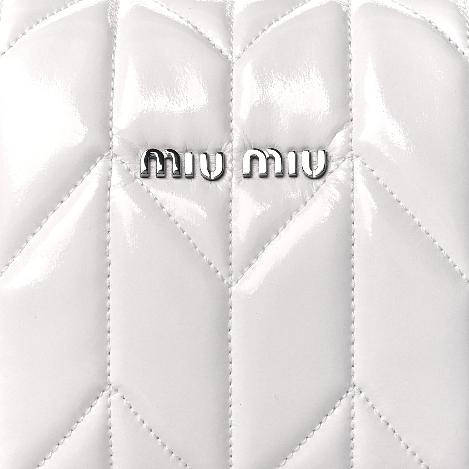Miu Miu Iridescent Fabric Quilted Mini Spirit Ciré Bag White 8 of 10