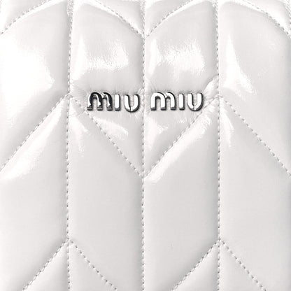 Miu Miu Iridescent Fabric Quilted Mini Spirit Ciré Bag White 8 of 10