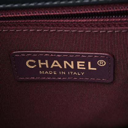 Chanel Glazed Calfskin Quilted Medium Gold Bar Top Handle Flap Black 5 of 10