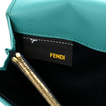 Fendi Calfskin Tortoise Peekaboo Continental Wallet Turquoise 8 of 9