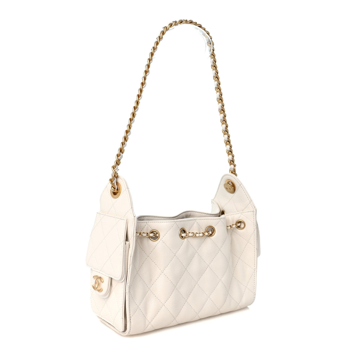 Chanel Caviar Quilted Mini Chanel 25 Handbag White 2 of 10