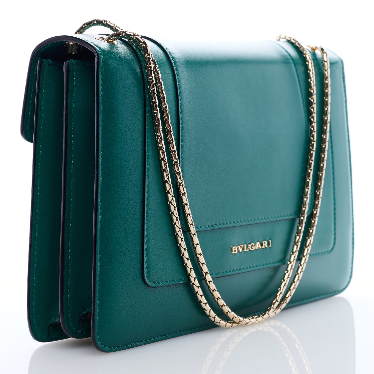 Bulgari Calfskin Serpenti Forever Shoulder Bag Emerald Green 3 of 8
