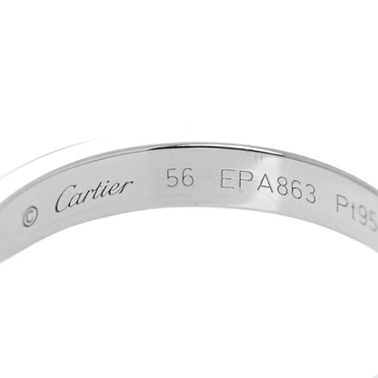 Cartier Platinum 3mm C De Cartier Wedding Band Ring 56 7.5 4 of 5