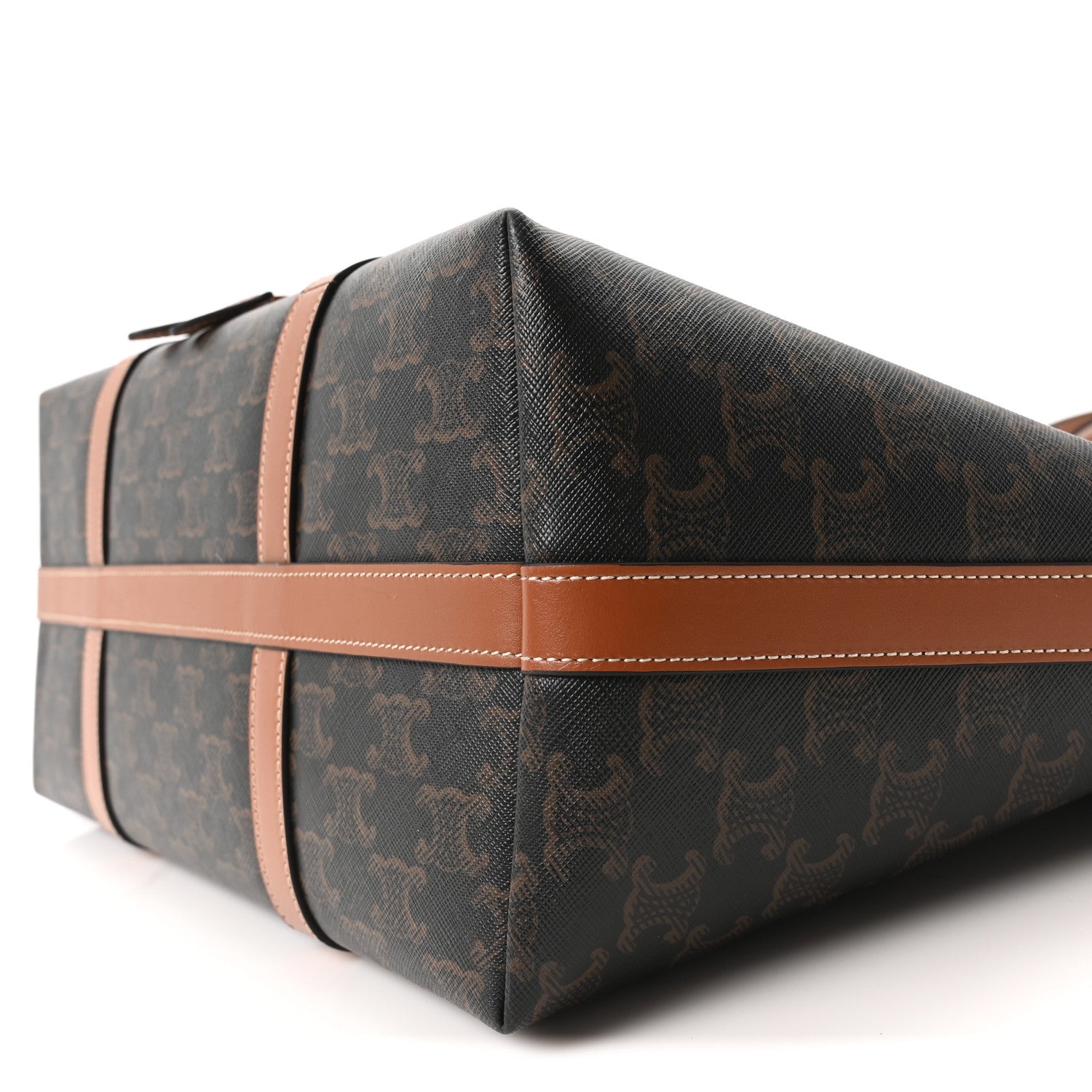 Celine Triomphe Canvas Calfskin Cabas Drawstring Tan 11 of 11