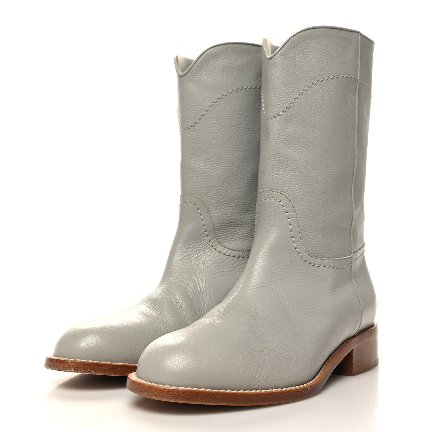 Calfskin Ascot CC Boots 37 Gray