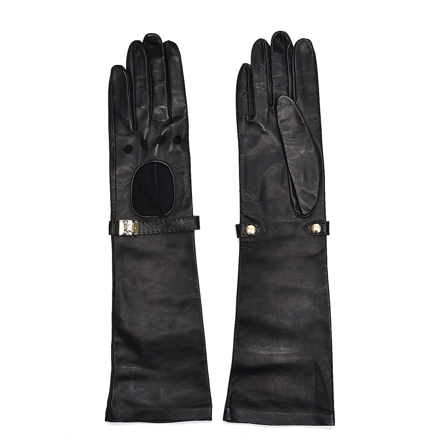 Lambskin Long Gloves S Black