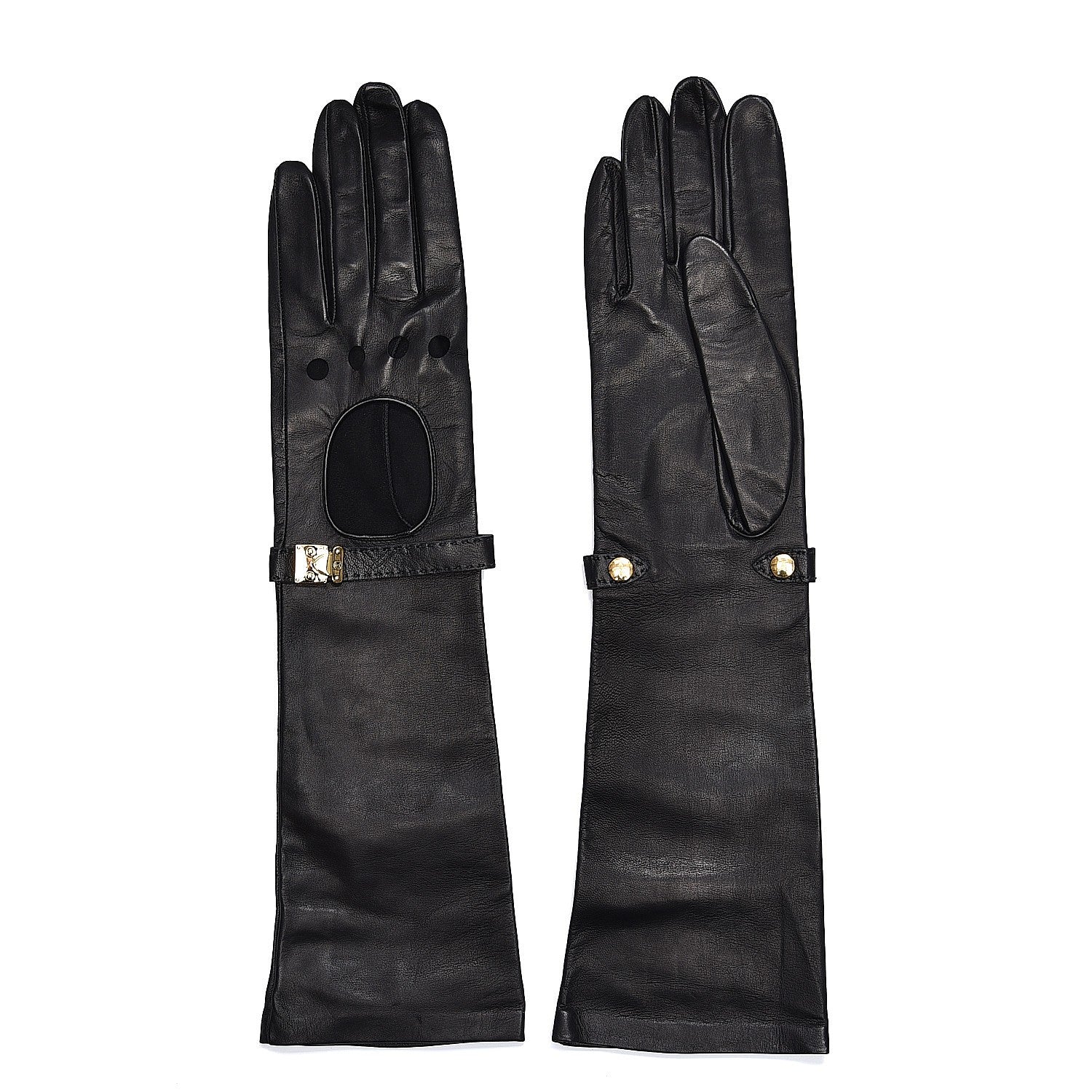 Louis Vuitton Lambskin Long Gloves S Black 1 of 3