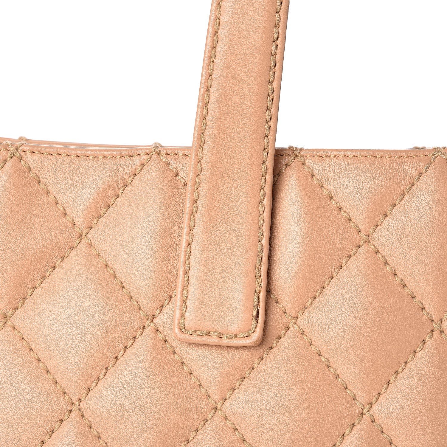 Chanel Calfskin Quilted Tote Beige 8 of 9
