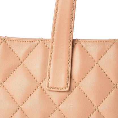 Chanel Calfskin Quilted Tote Beige 8 of 9