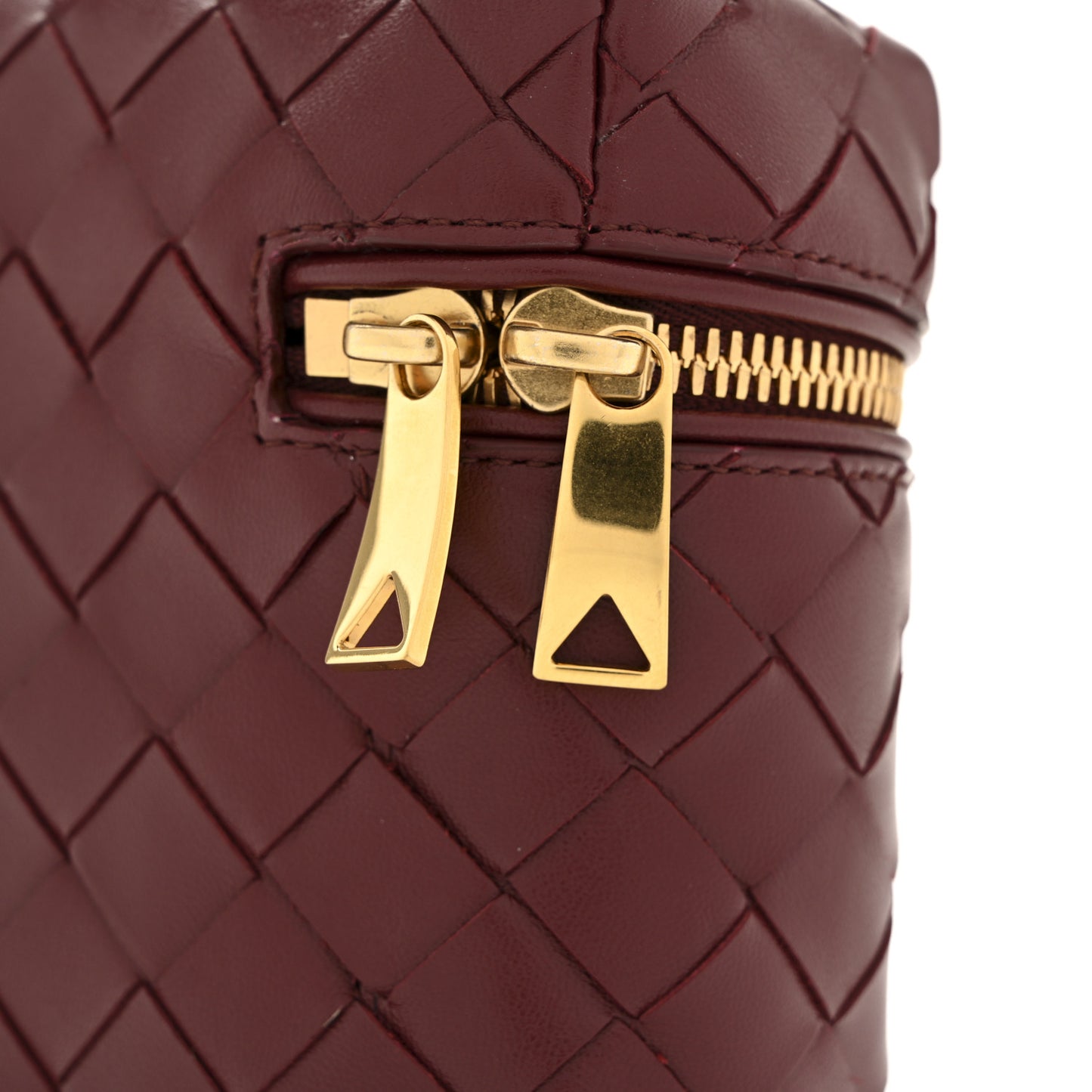 Nappa Intrecciato Bang Bang Vanity Case Cherry