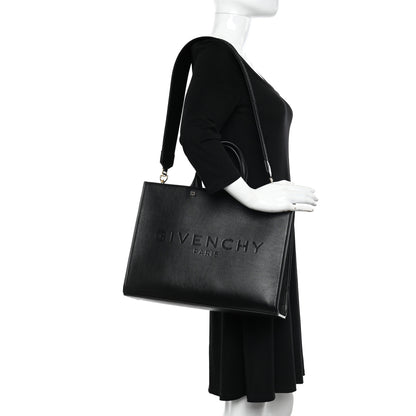 Givenchy Tumbled Calfskin Logo Embossed Medium G-Tote Black 2 of 9