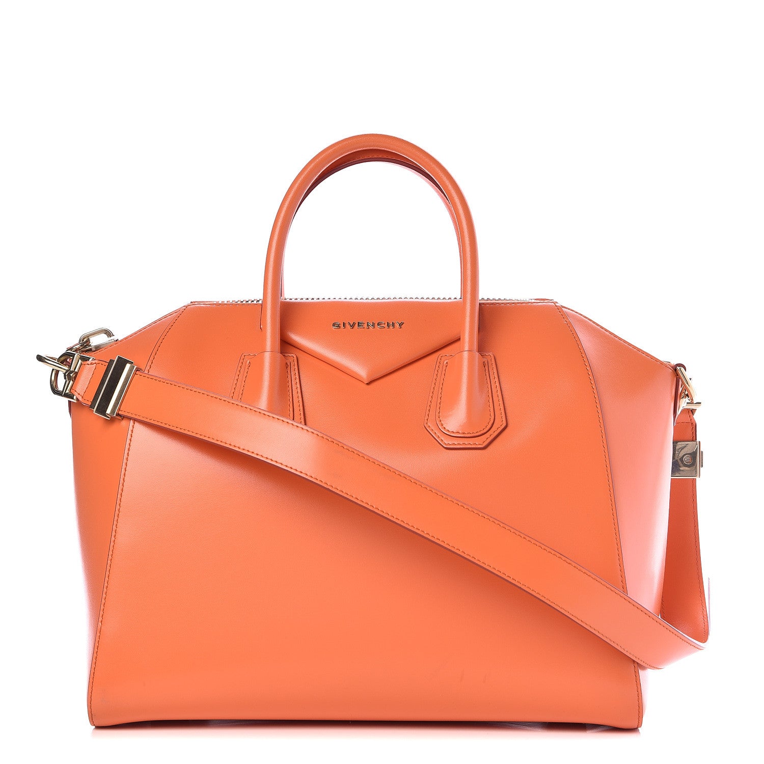 Givenchy Shiny Lord Calfskin Medium Antigona Orange 1 of 13