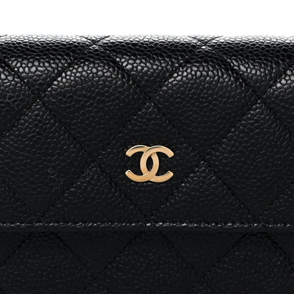 Chanel Caviar Quilted Large Gusset Flap Wallet Black 9 of 13