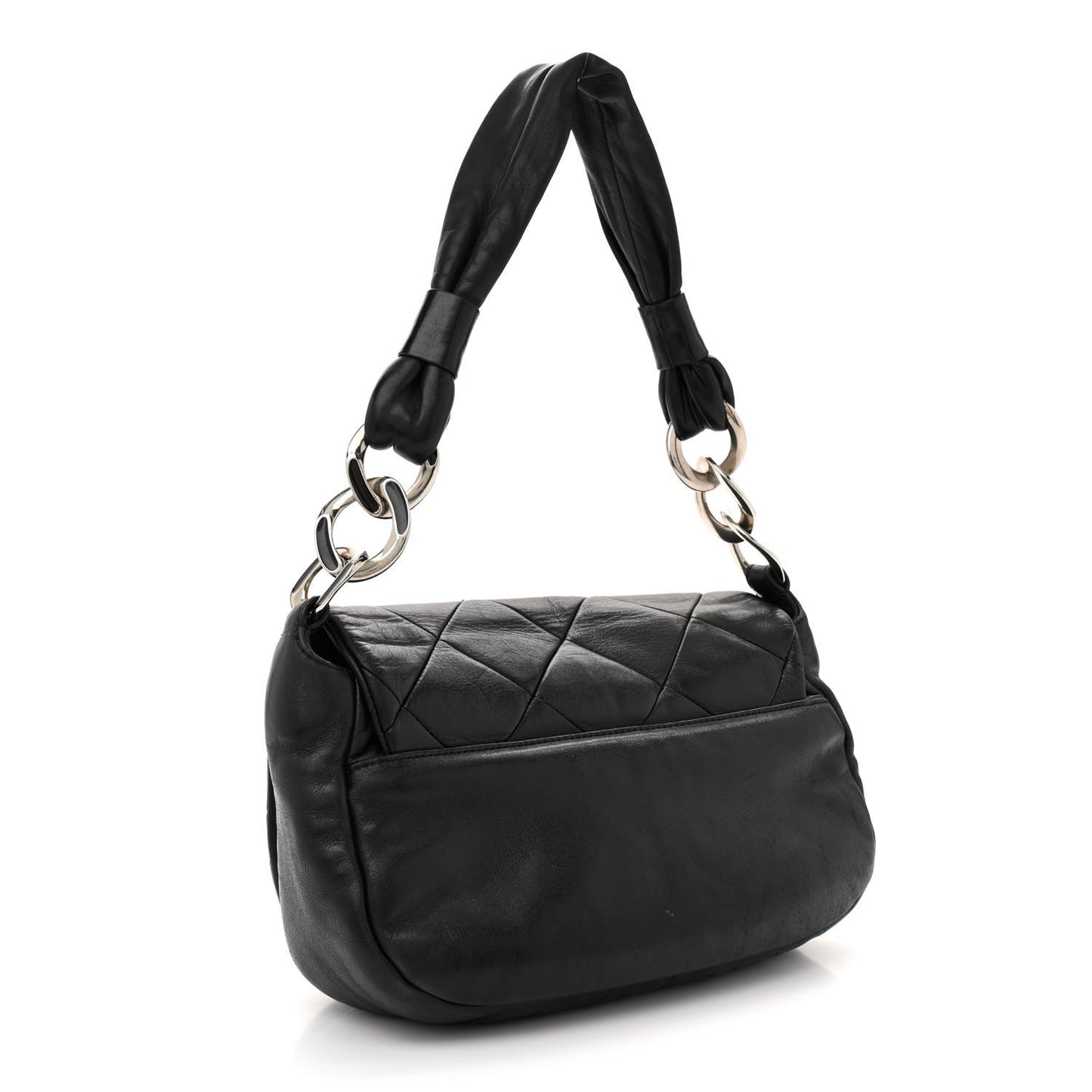 Lambskin Quilted Flap Bag Black