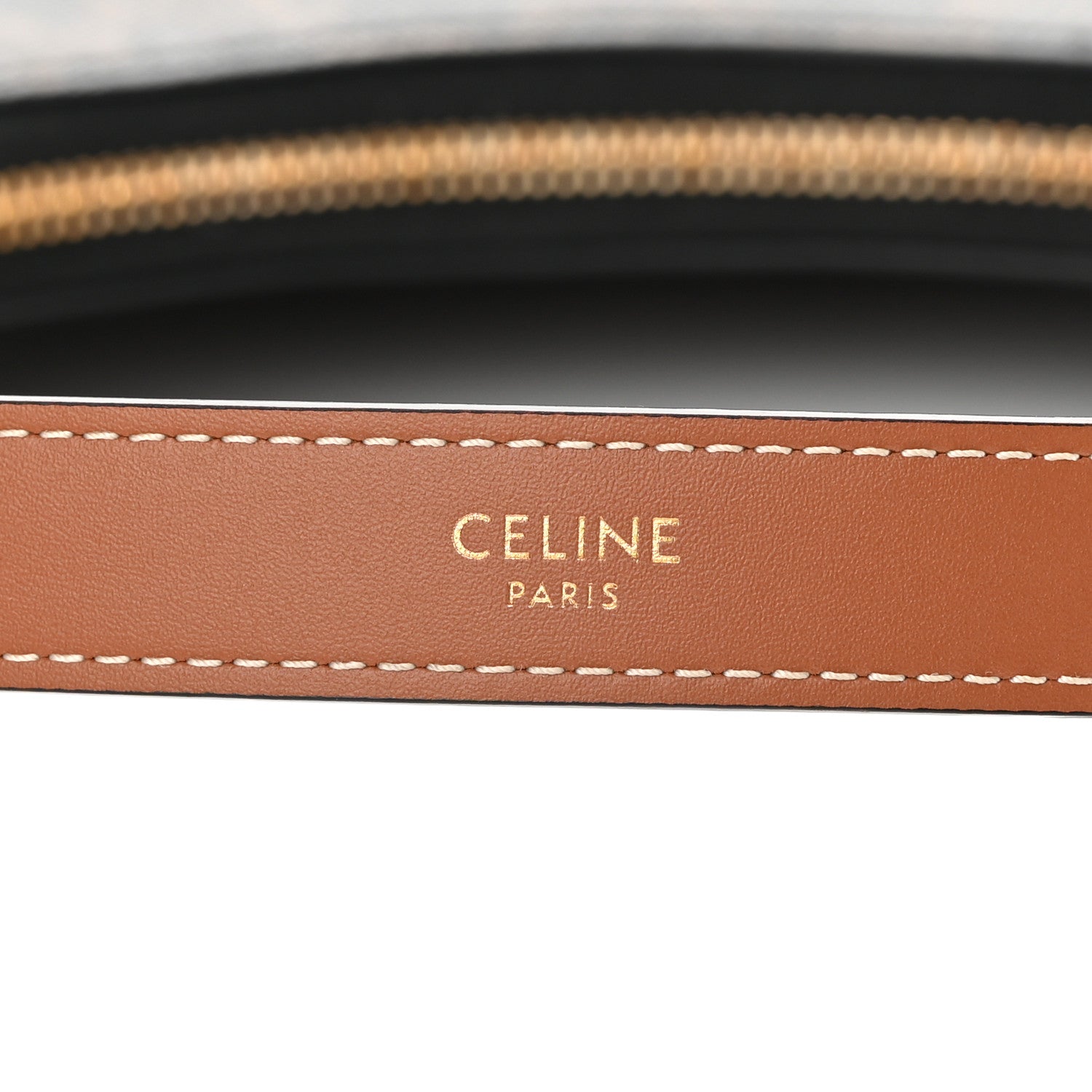Celine Triomphe Canvas Calfskin Ava Shoulder Bag Tan 6 of 11