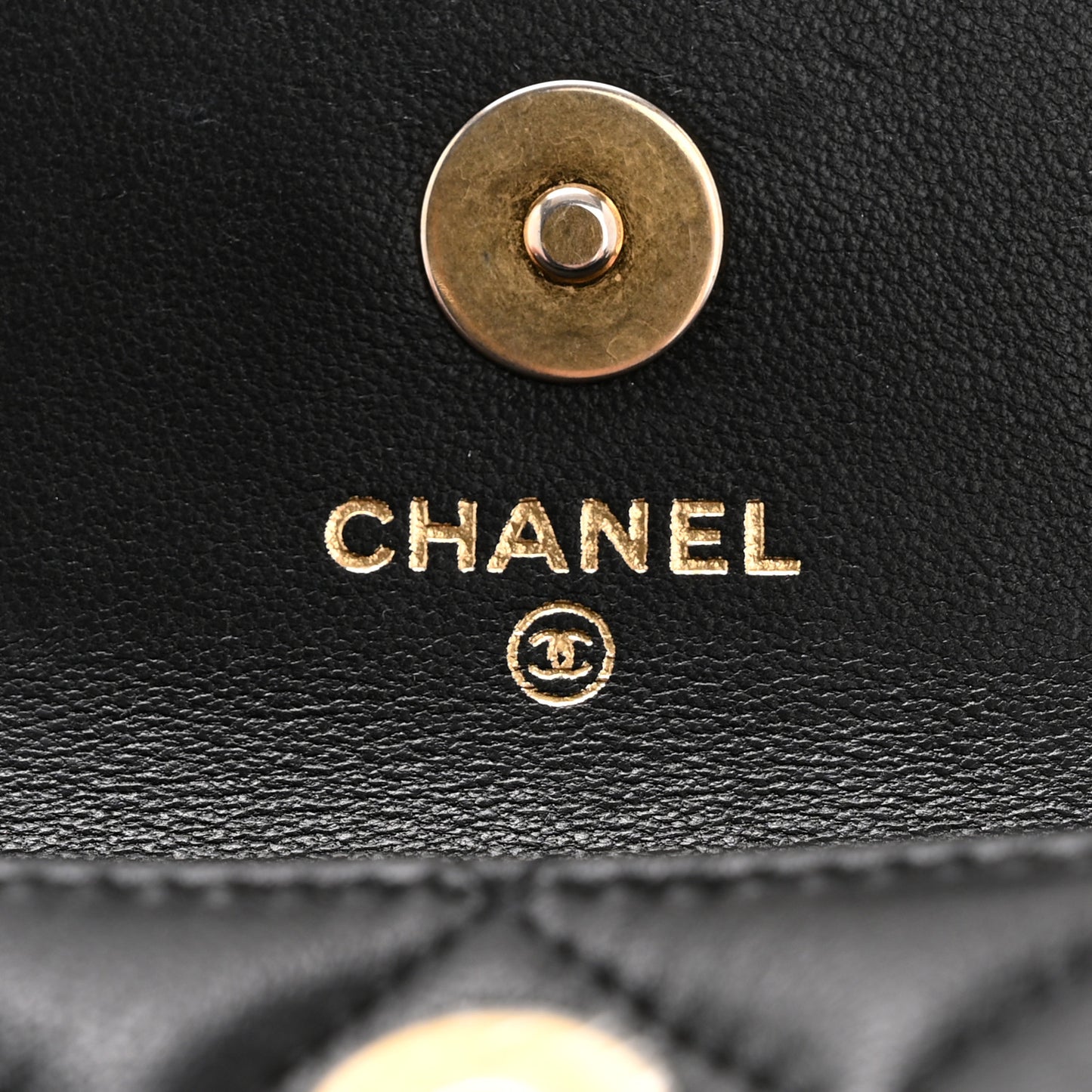 Lambskin Quilted Pearl Crush Flap With Chain Black
