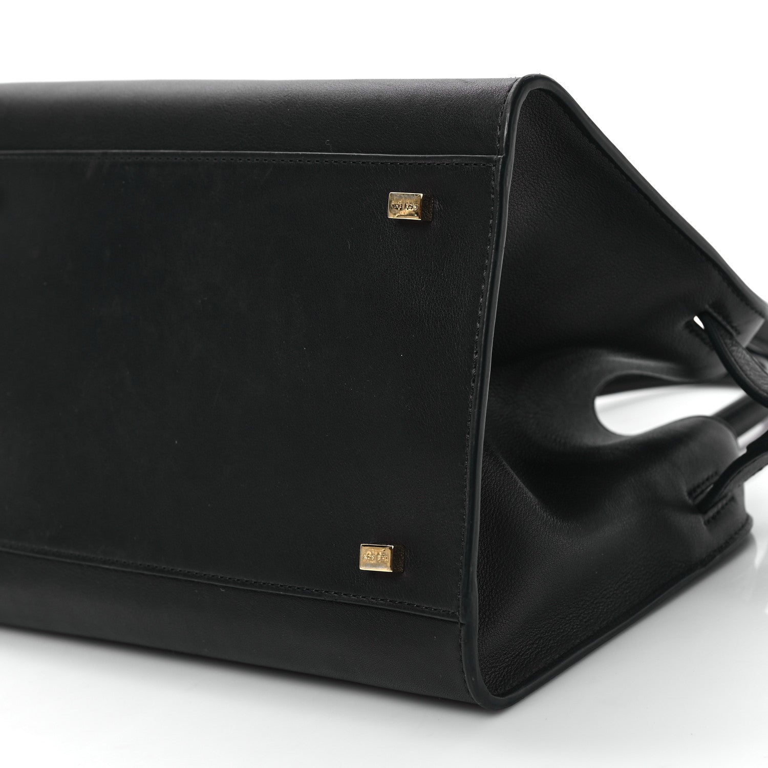 The Row Polished Saddle Calfskin Soft Margaux 10 Bag Black 8 of 9