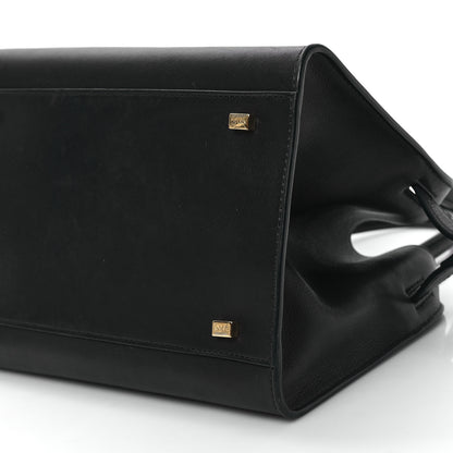 The Row Polished Saddle Calfskin Soft Margaux 10 Bag Black 8 of 9