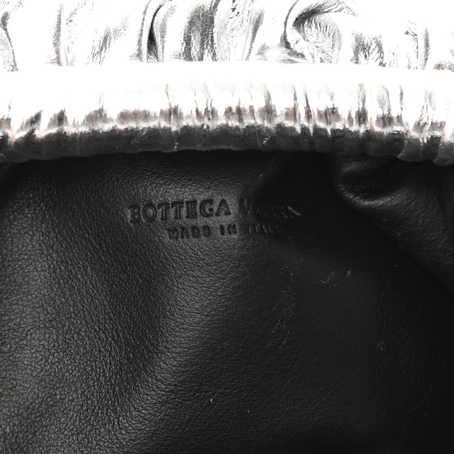 Bottega Veneta Metallic Bark Calfskin The Mini Pouch Silver 6 of 9