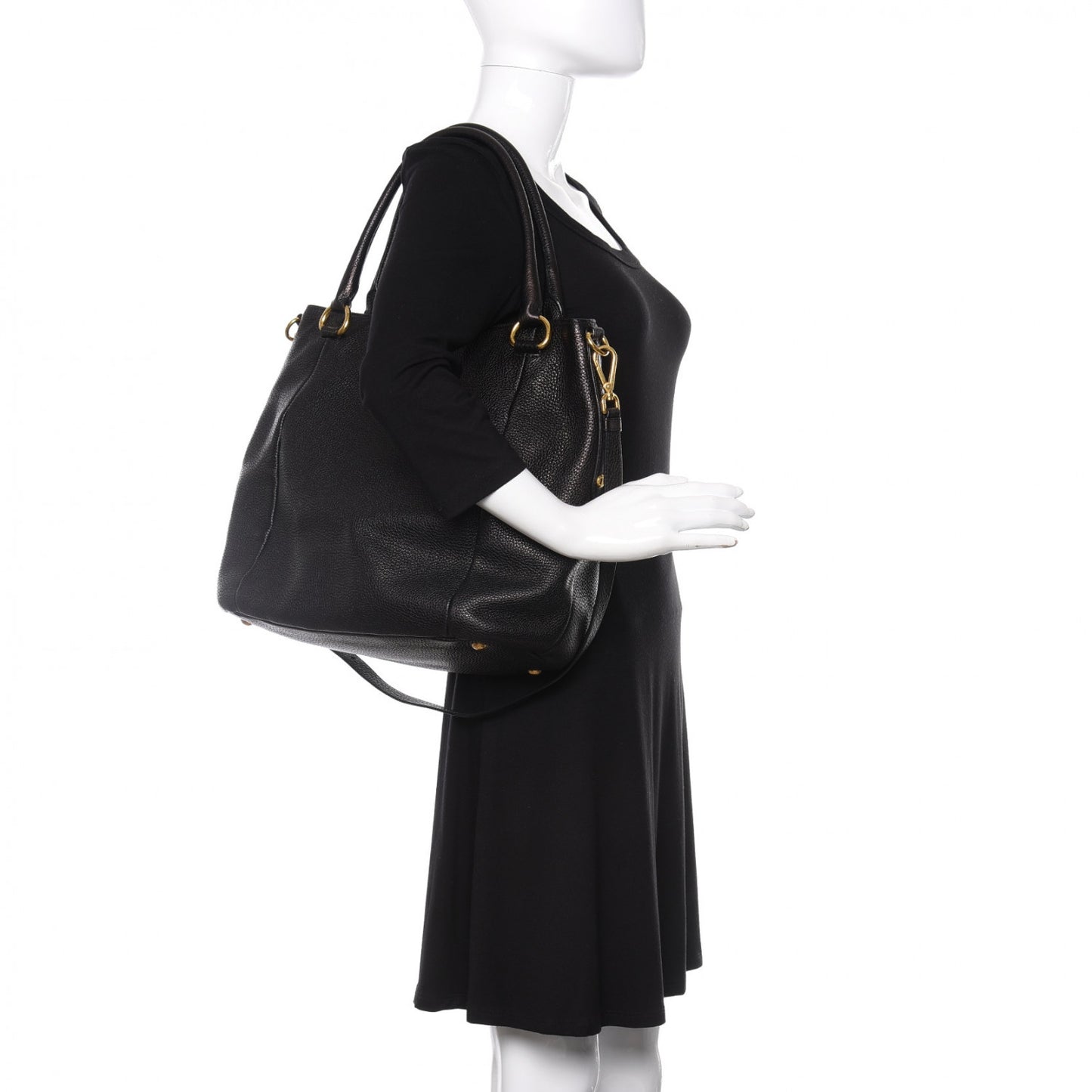 Vitello Daino Tote Black