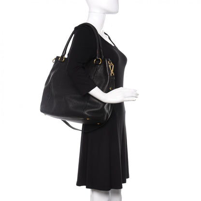 Prada Vitello Daino Tote Black 2 of 10
