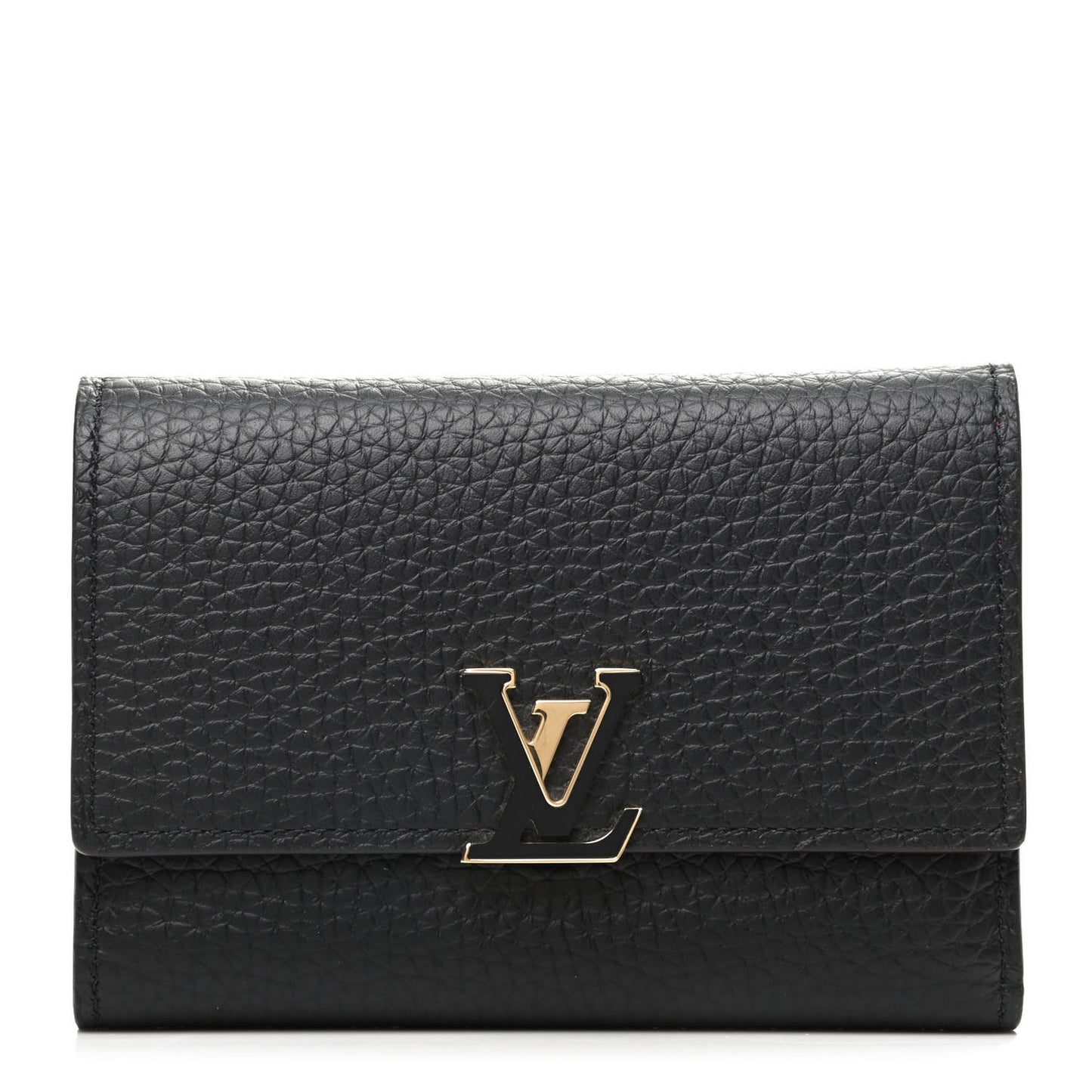Taurillon Capucines Compact Wallet Black
