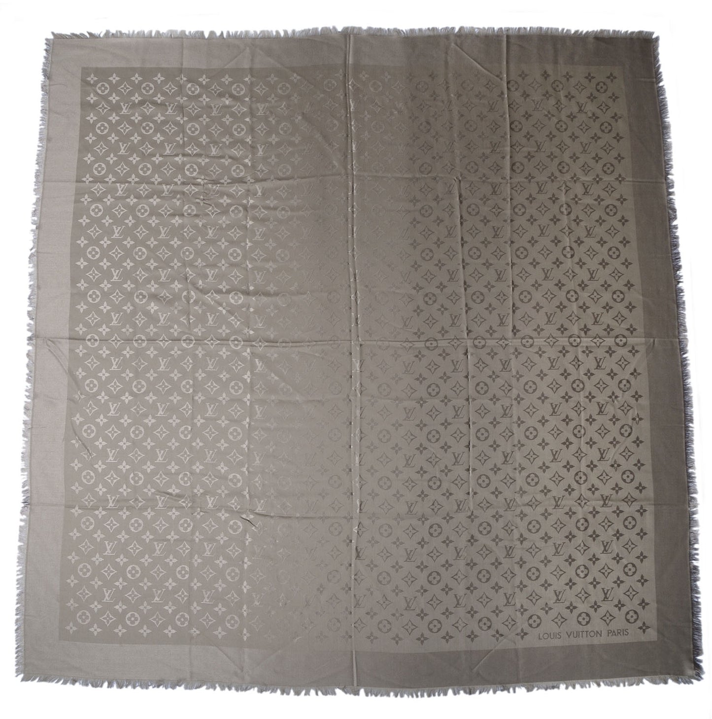 Silk Wool Monogram Shawl Verone