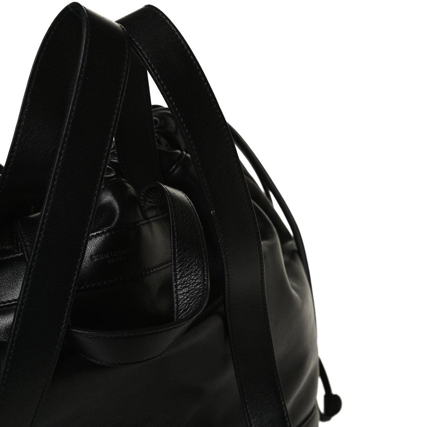 Lambskin Drawstring Backpack Black
