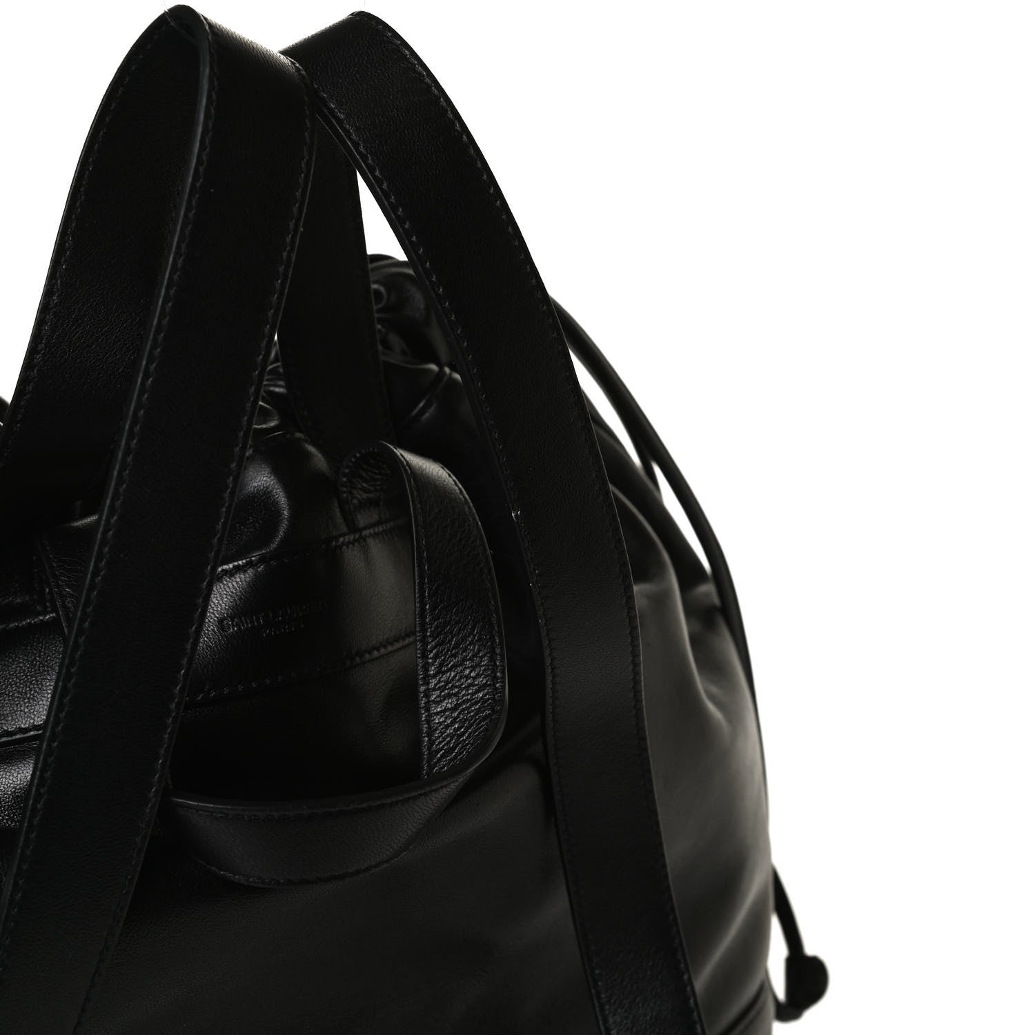 Saint Laurent Lambskin Drawstring Backpack Black 10 of 14