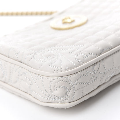 Versace Nappa Barocco Quilted Vanitas Chain Crossbody Bag White 6 of 10