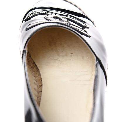 Chanel Patent CC Espadrilles 38 Black 9 of 9