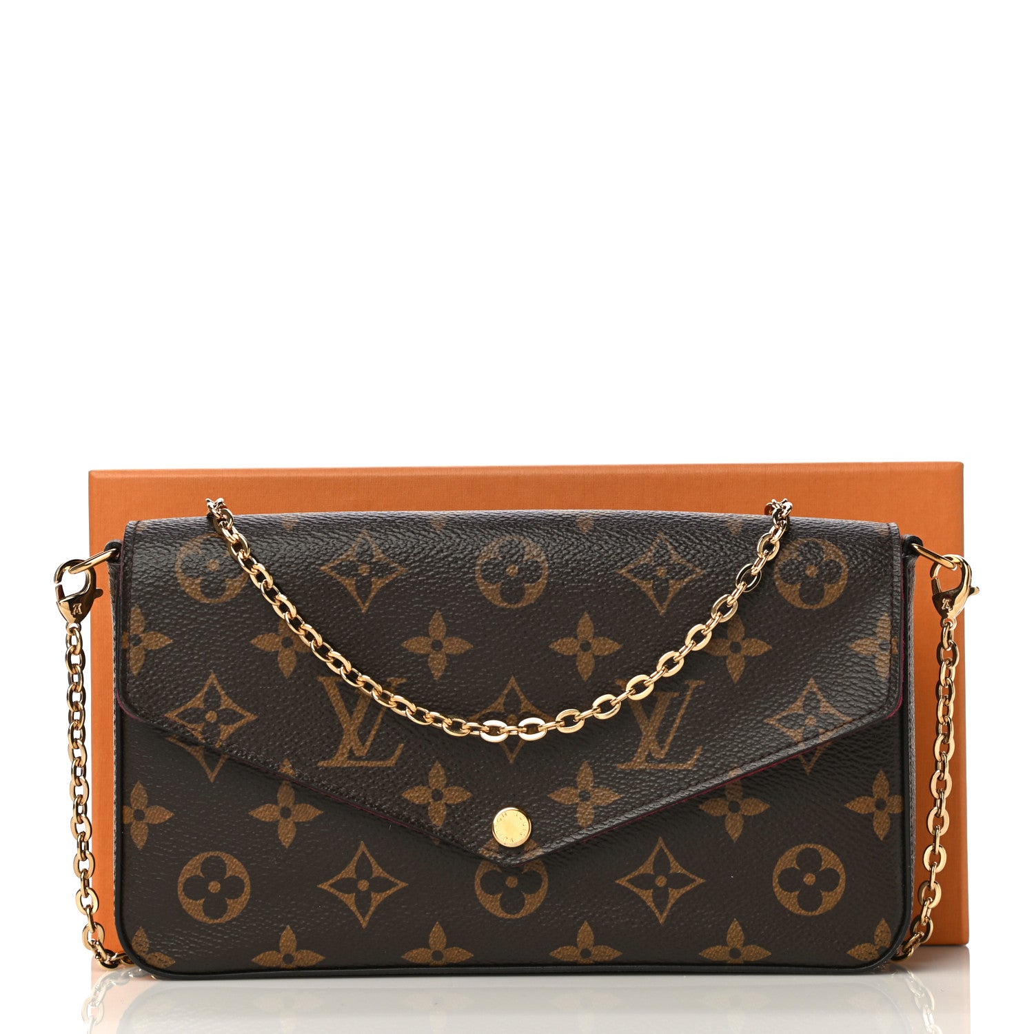 Louis Vuitton Monogram Pochette Felicie Chain Wallet Fuchsia 13 of 13