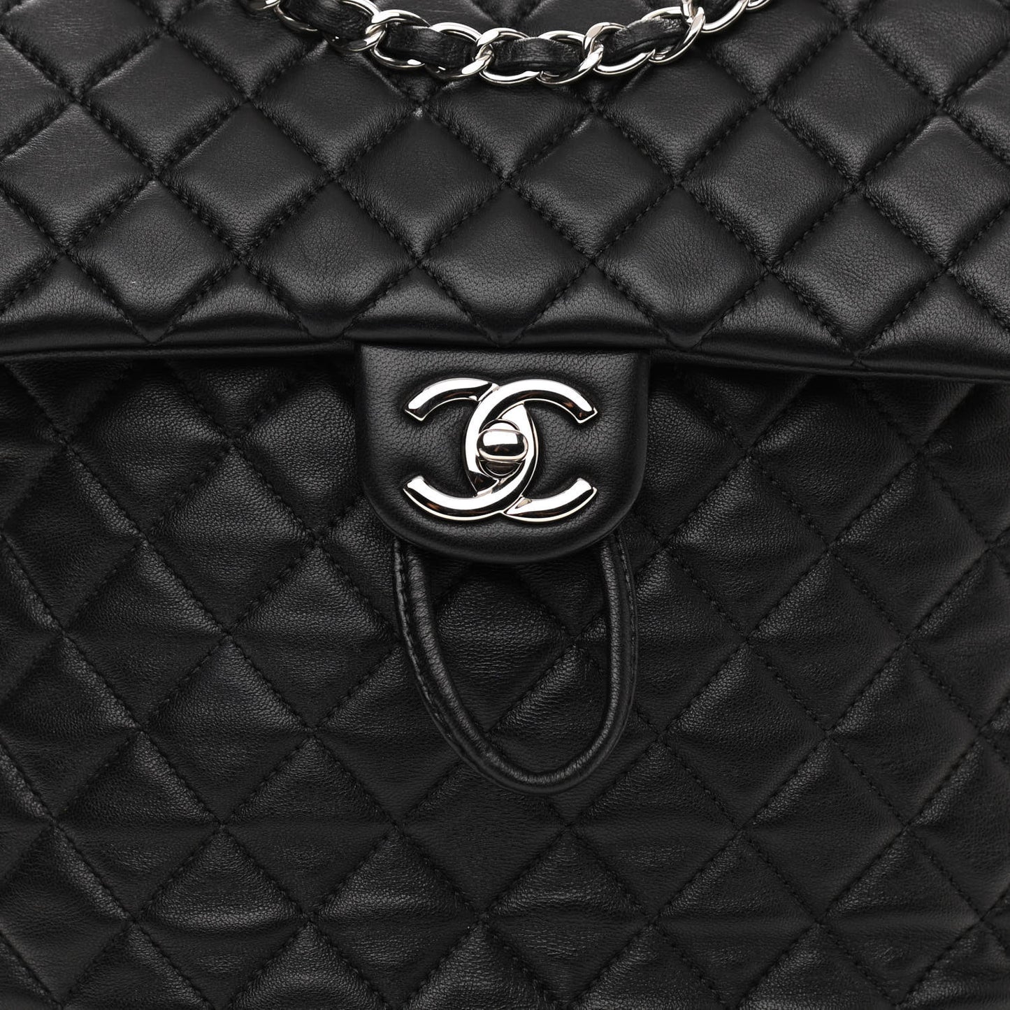 Calfskin Quilted Large Urban Spirit Backpack Black