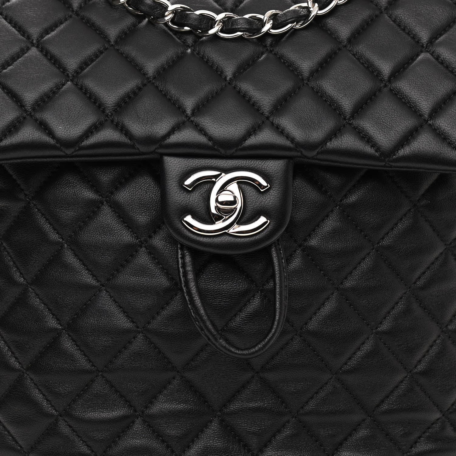 Chanel Calfskin Quilted Large Urban Spirit Backpack Black 8 of 10