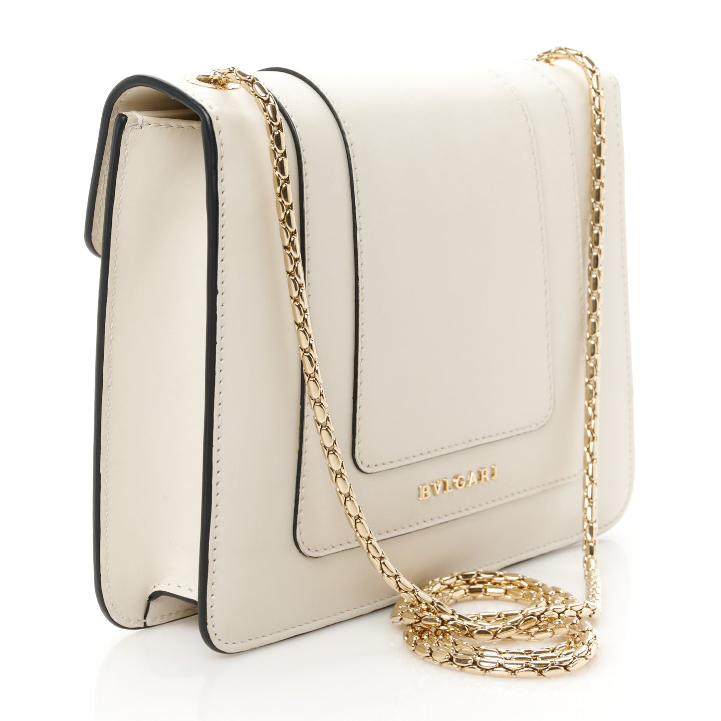 Calfskin Small Serpenti Forever Snake Strap Crossbody Bag White Agate