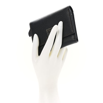 Burberry Grained Calfskin TB Compact Wallet Black 2 of 8