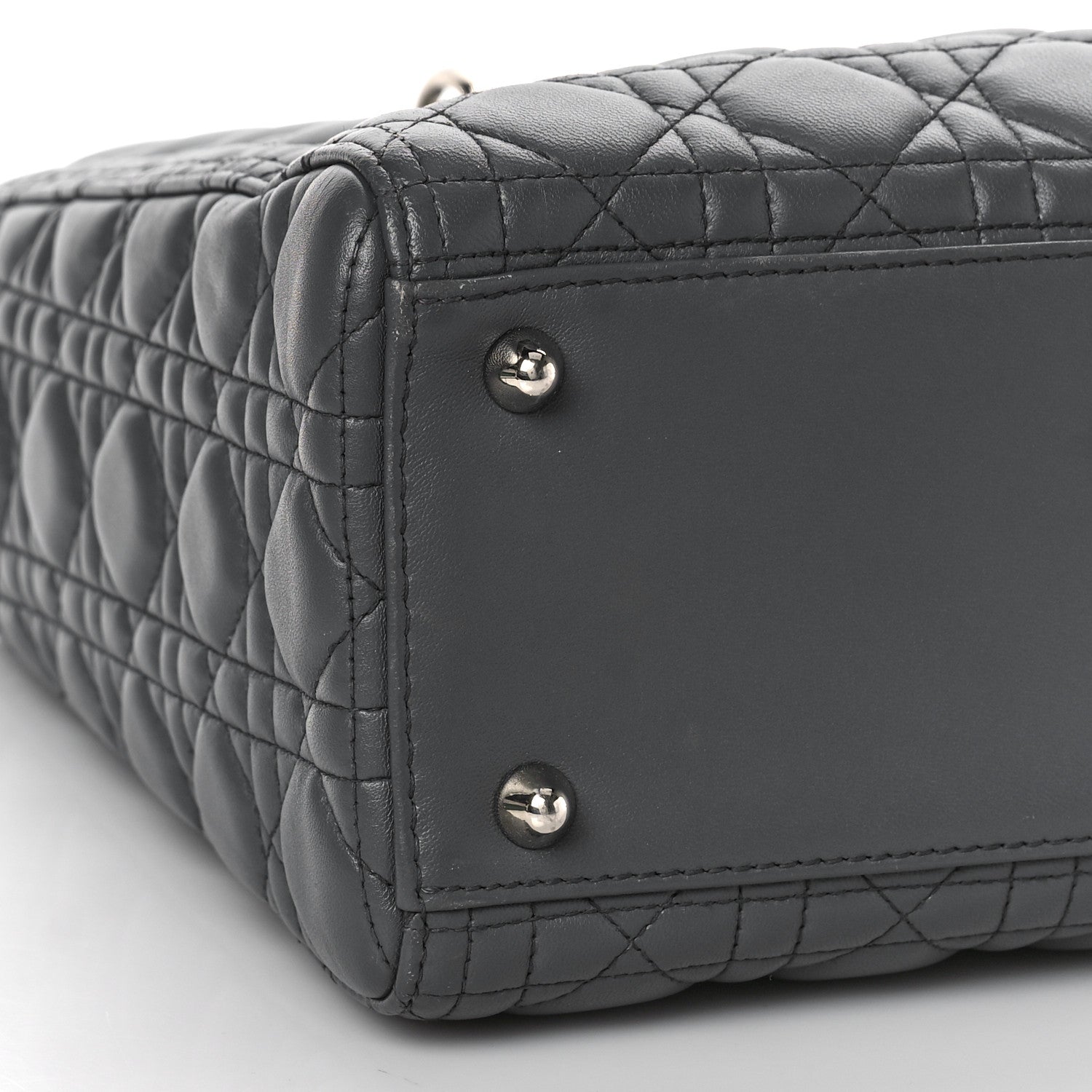 Christian Dior Lambskin Cannage Large Lady Dior Grey 7 of 11