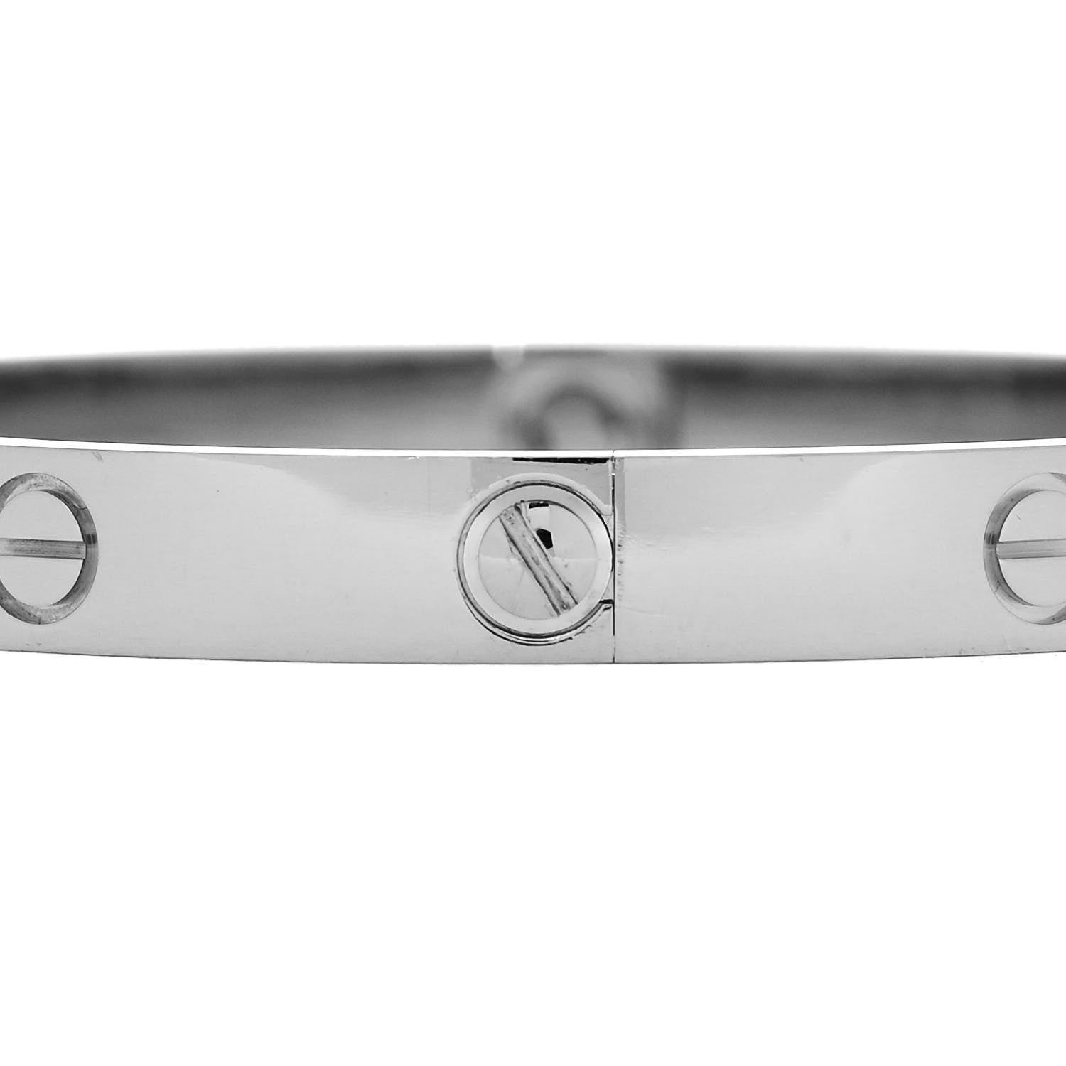 Cartier 18K White Gold LOVE Bracelet 18 6 of 9