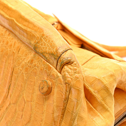 Nancy Gonzalez Crocodile Top Handle Shoulder Bag Yellow 9 of 9