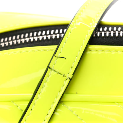 Saint Laurent Patent Calfskin Matelasse Monogram Lou Camera Bag Neon Yellow 12 of 13