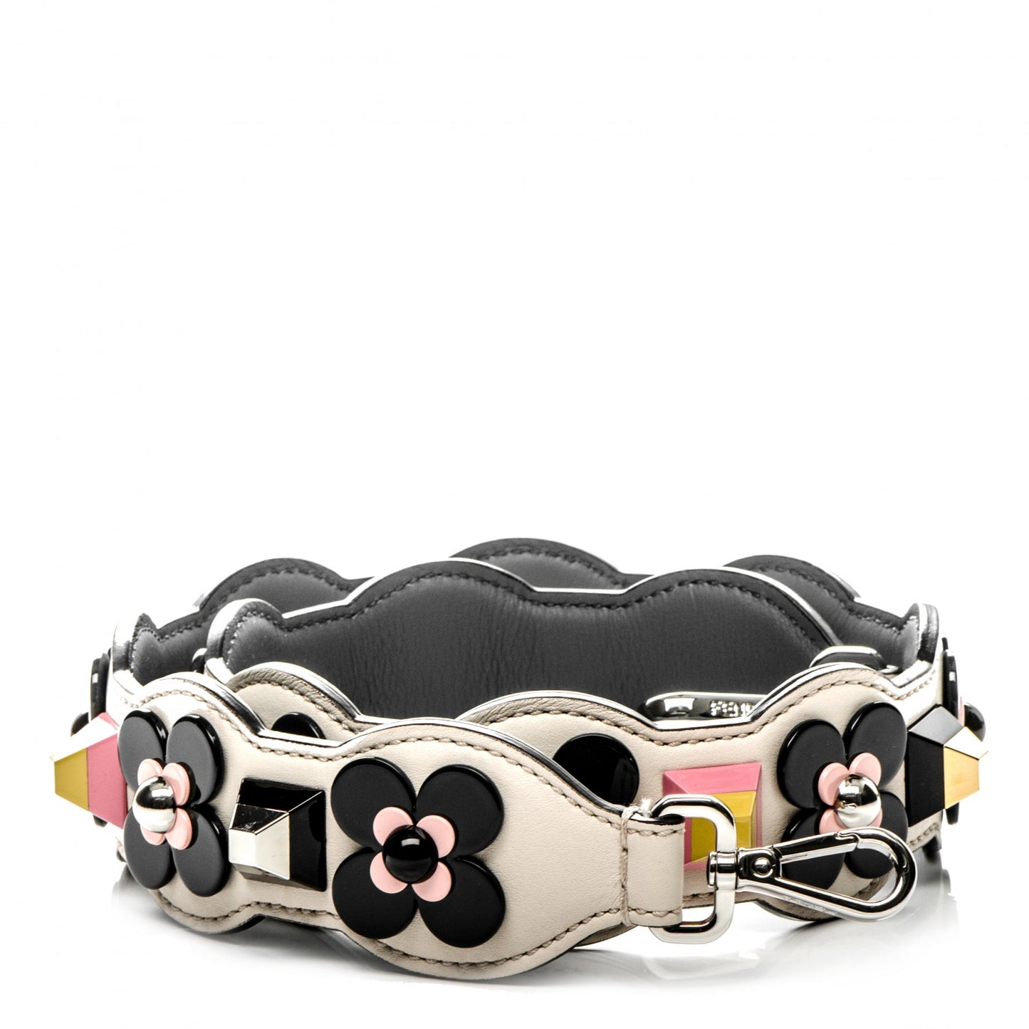 Vitello Dolce Plexiglass Flowerland Studded Strap You Camelia Multicolor